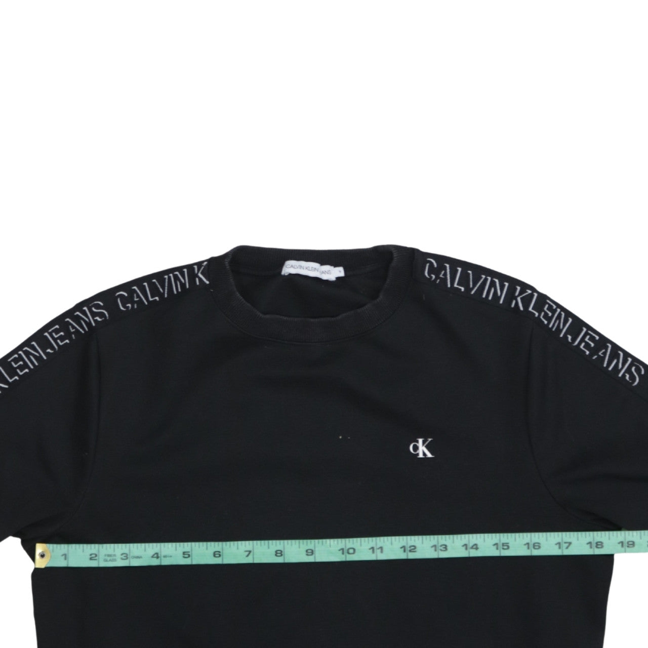 Calvin Klein Jeans Boys Black Logo Pullover Sweatshirt Size 16