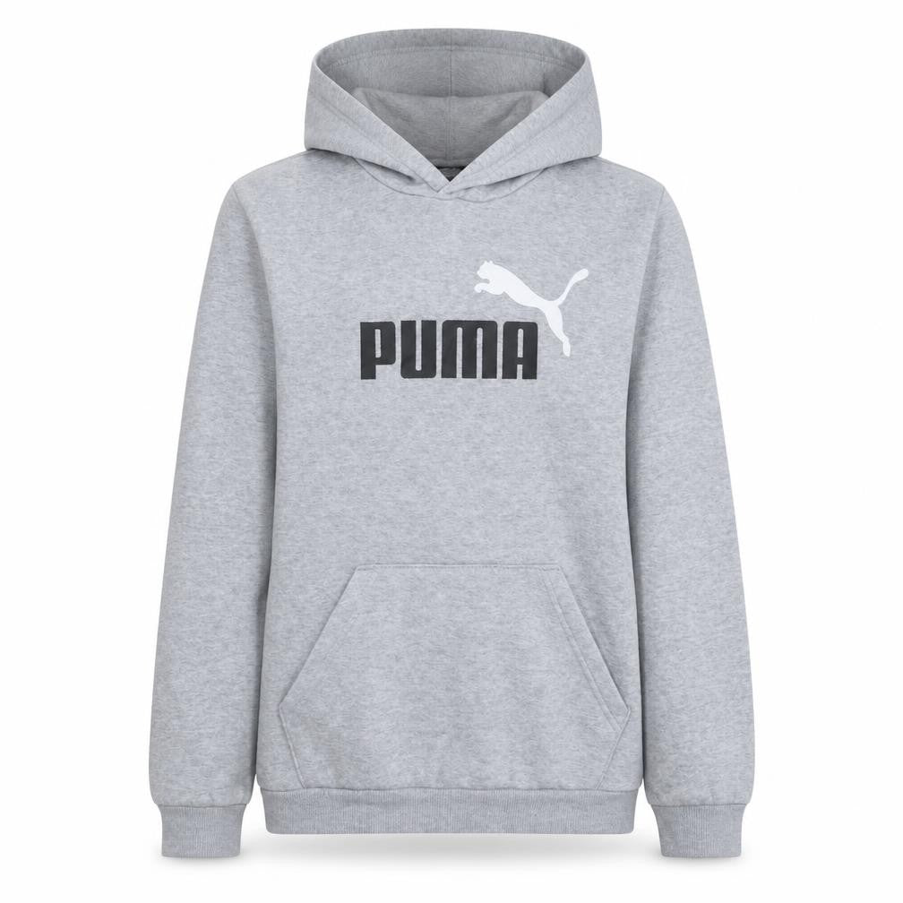 Puma Boys Grey Pullover Hoodie 15-16 Years Fleece Logo Sweatshirt