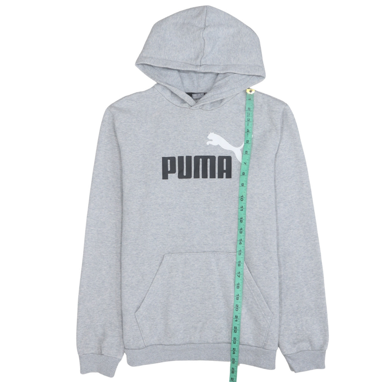 Puma Boys Grey Pullover Hoodie 15-16 Years Fleece Logo Sweatshirt