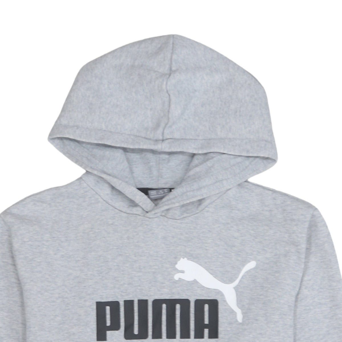 Puma Boys Grey Pullover Hoodie 15-16 Years Fleece Logo Sweatshirt