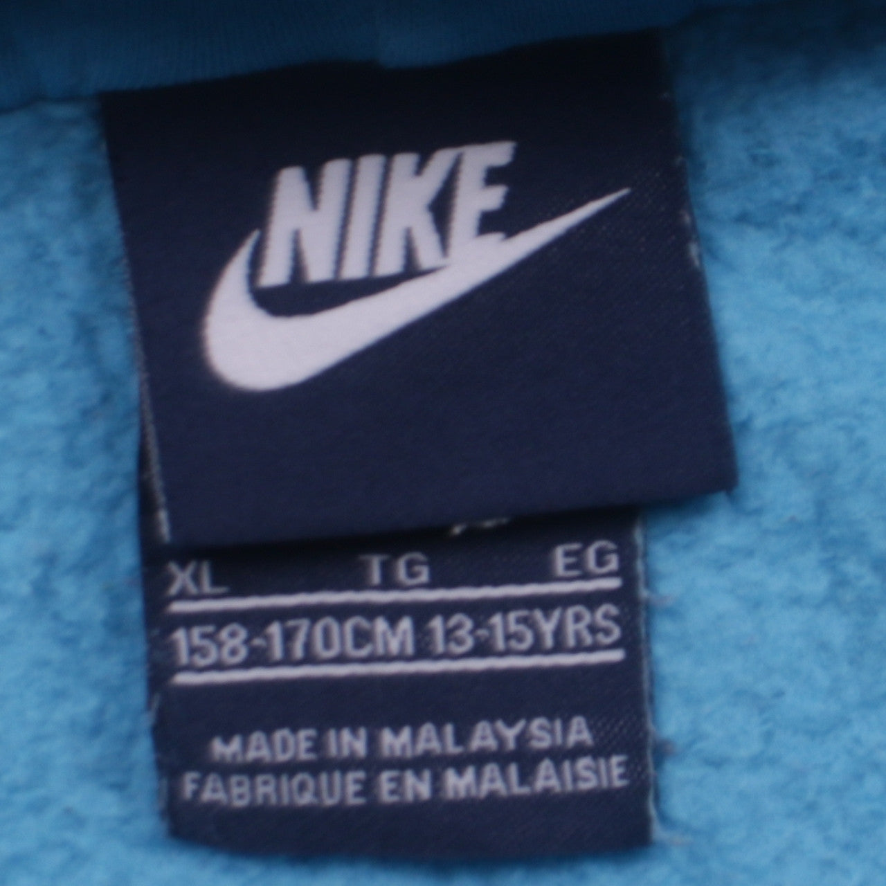 Nike Boys Blue Pullover Hoodie XL 13-15 Years Fleece Logo Sweatshirt