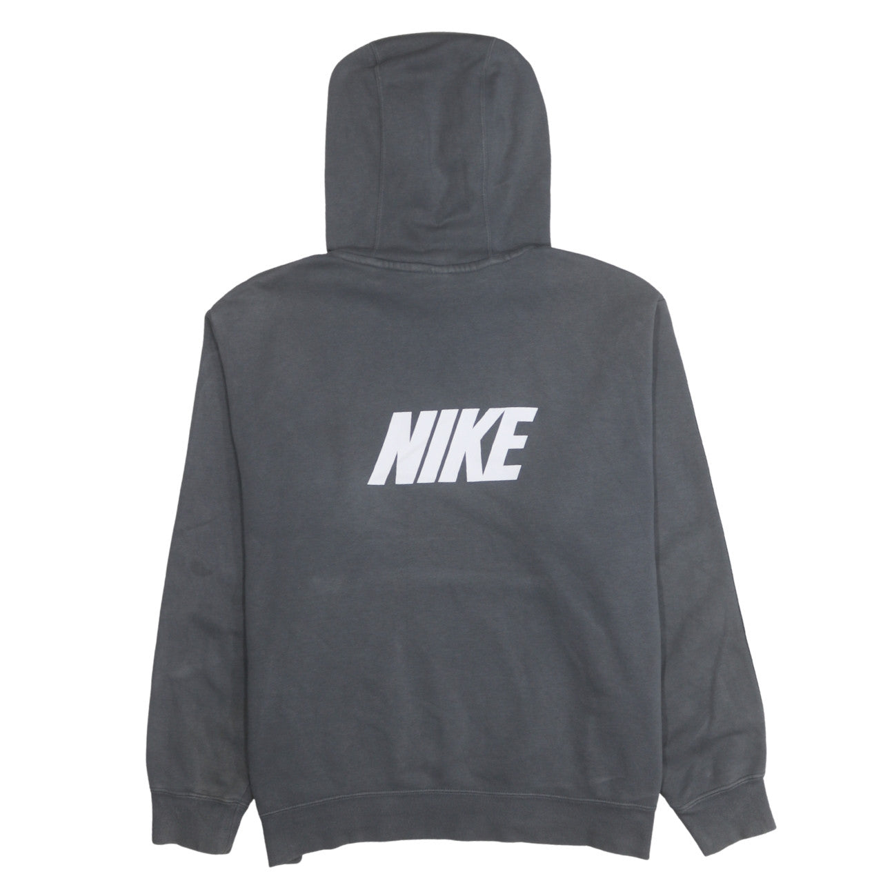 Nike Women's Grey Pullover Hoodie Large Logo Hooded Sweatshirt
