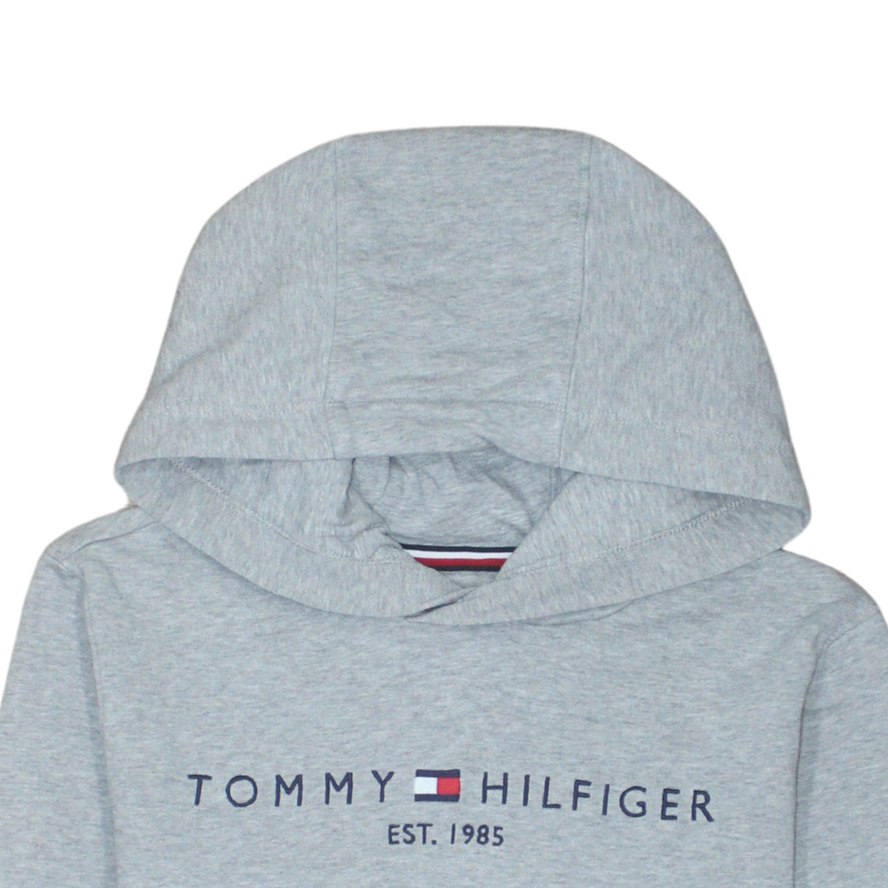 Tommy Hilfiger Boys Grey Pullover Hoodie Size 164 Logo Sweatshirt