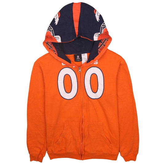 NFL Team Apparel Boys Orange Full Zip Hoodie XL 18 American Football Graphic