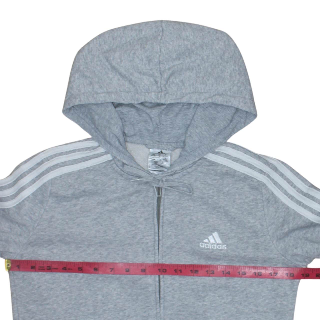 Adidas Women Grey Full Zip Hoodie Small 8-10 Hooded Sweatshirt