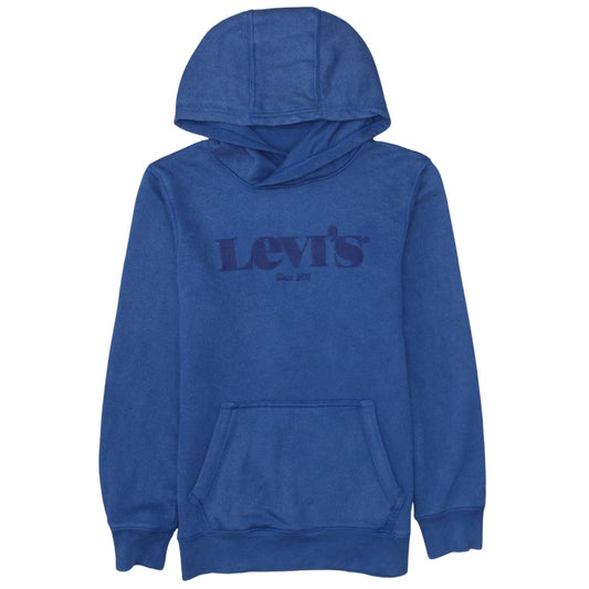 Levi's Boys Blue Pullover Hoodie 16 Years Cotton Blend Logo Sweatshirt