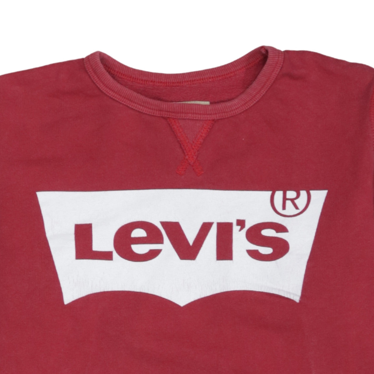 Levi's Boys Red Logo Crew Neck Sweatshirt Size 16 Regular Fit Cotton