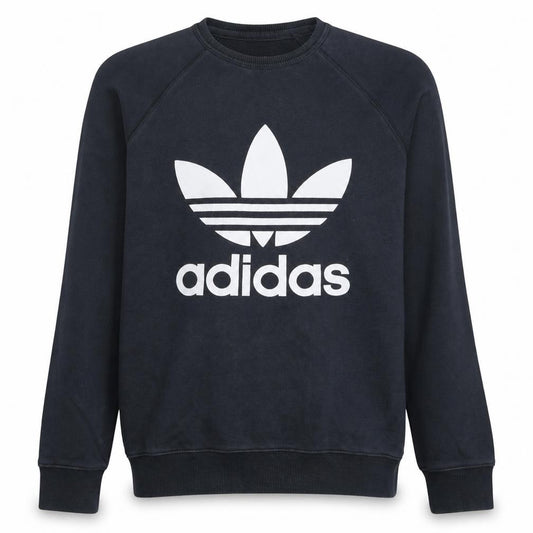 Adidas Men's Black Crew Neck Logo Sweatshirt Size S