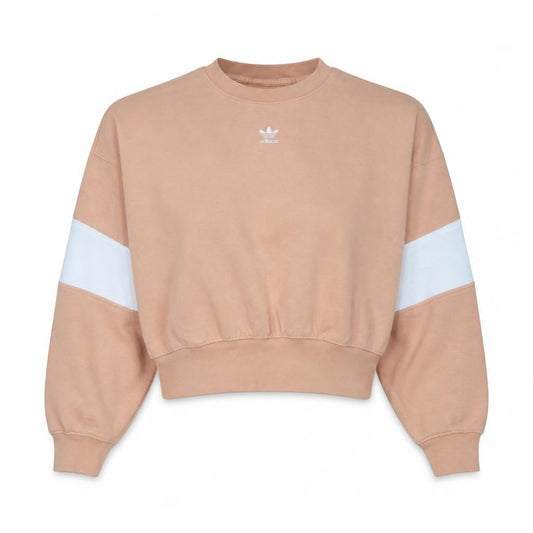 Adidas Womens Beige Crew Neck Long Sleeve Pullover Sweatshirt Size 6