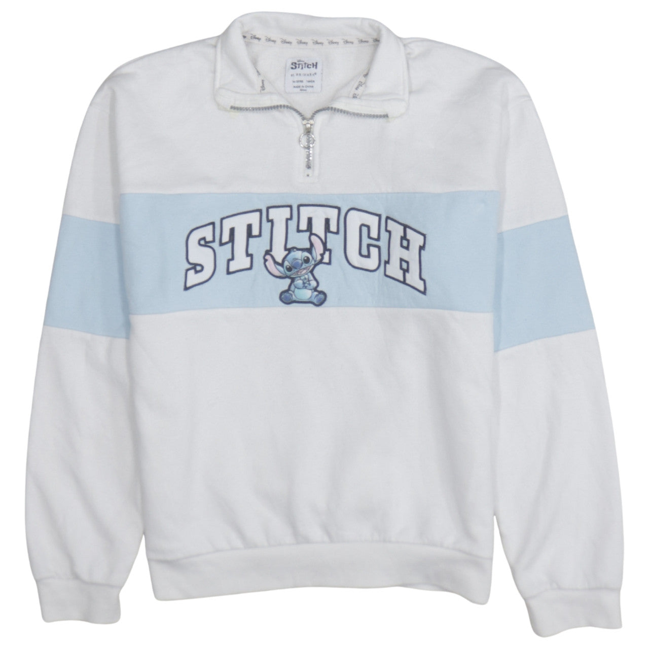 Disney Stitch Girls White Fleece 1/4 Zip Sweatshirt 14-15 Years Primark