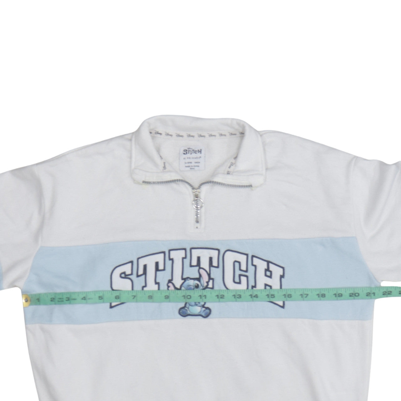 Disney Stitch Girls White Fleece 1/4 Zip Sweatshirt 14-15 Years Primark