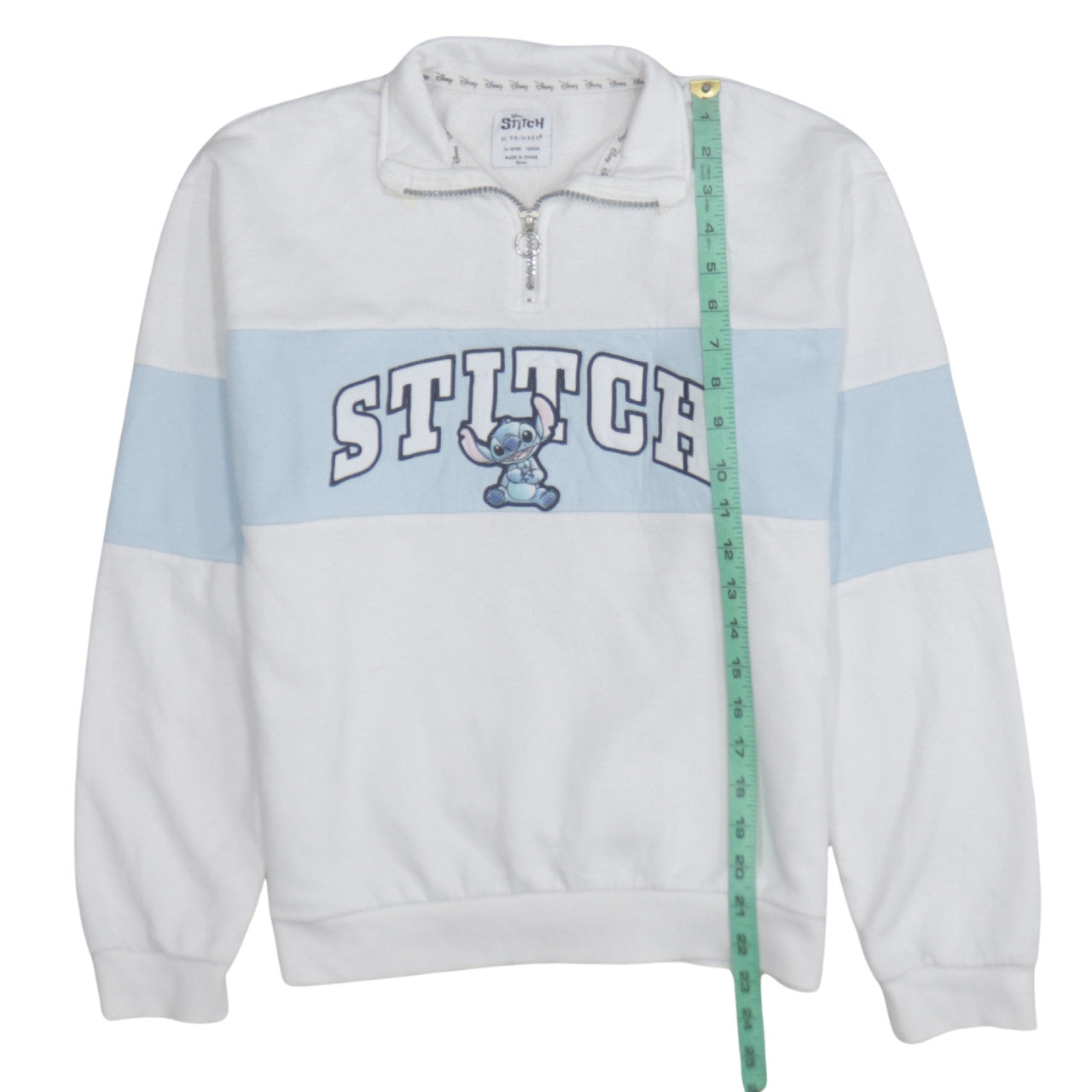 Disney Stitch Girls White Fleece 1/4 Zip Sweatshirt 14-15 Years Primark