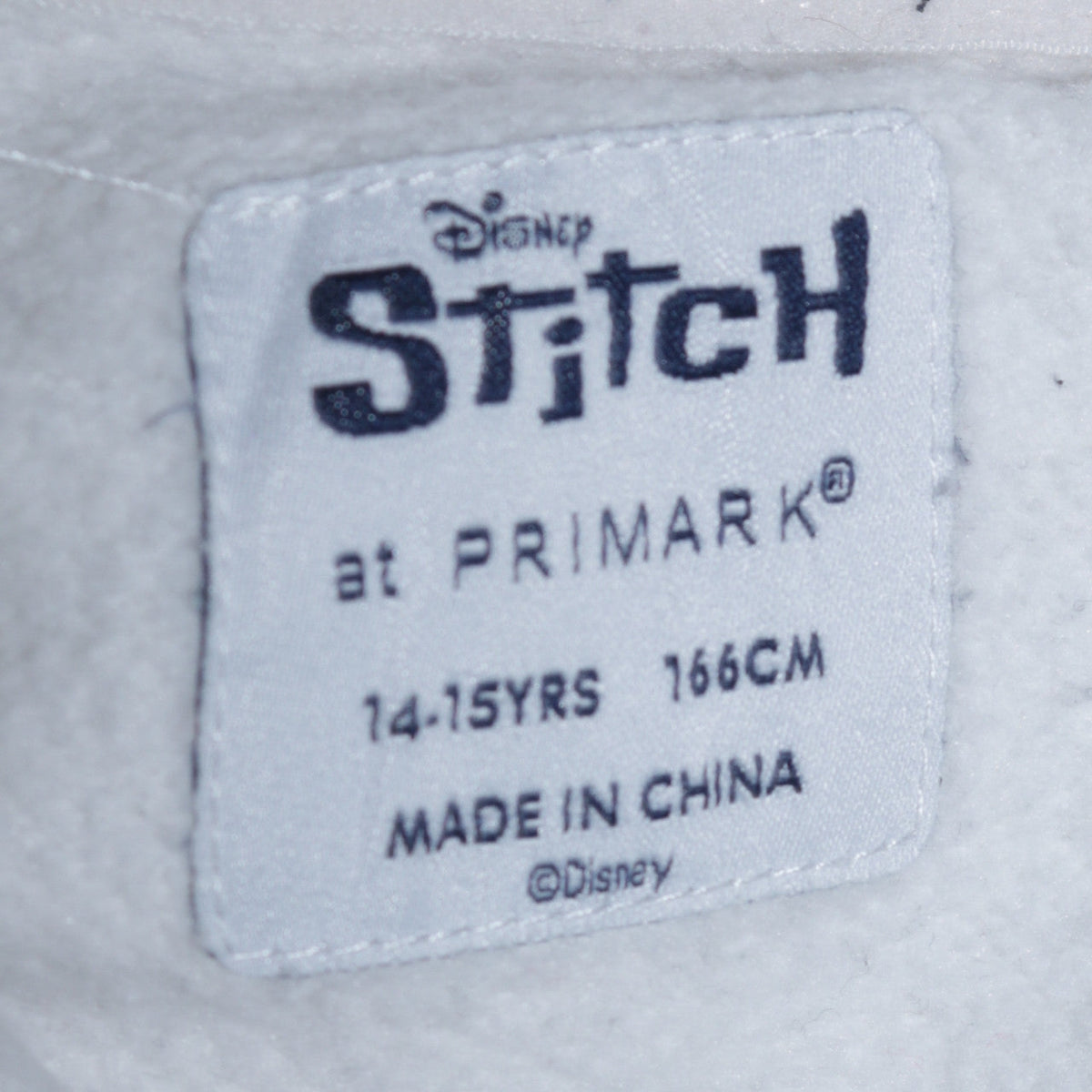 Disney Stitch Girls White Fleece 1/4 Zip Sweatshirt 14-15 Years Primark