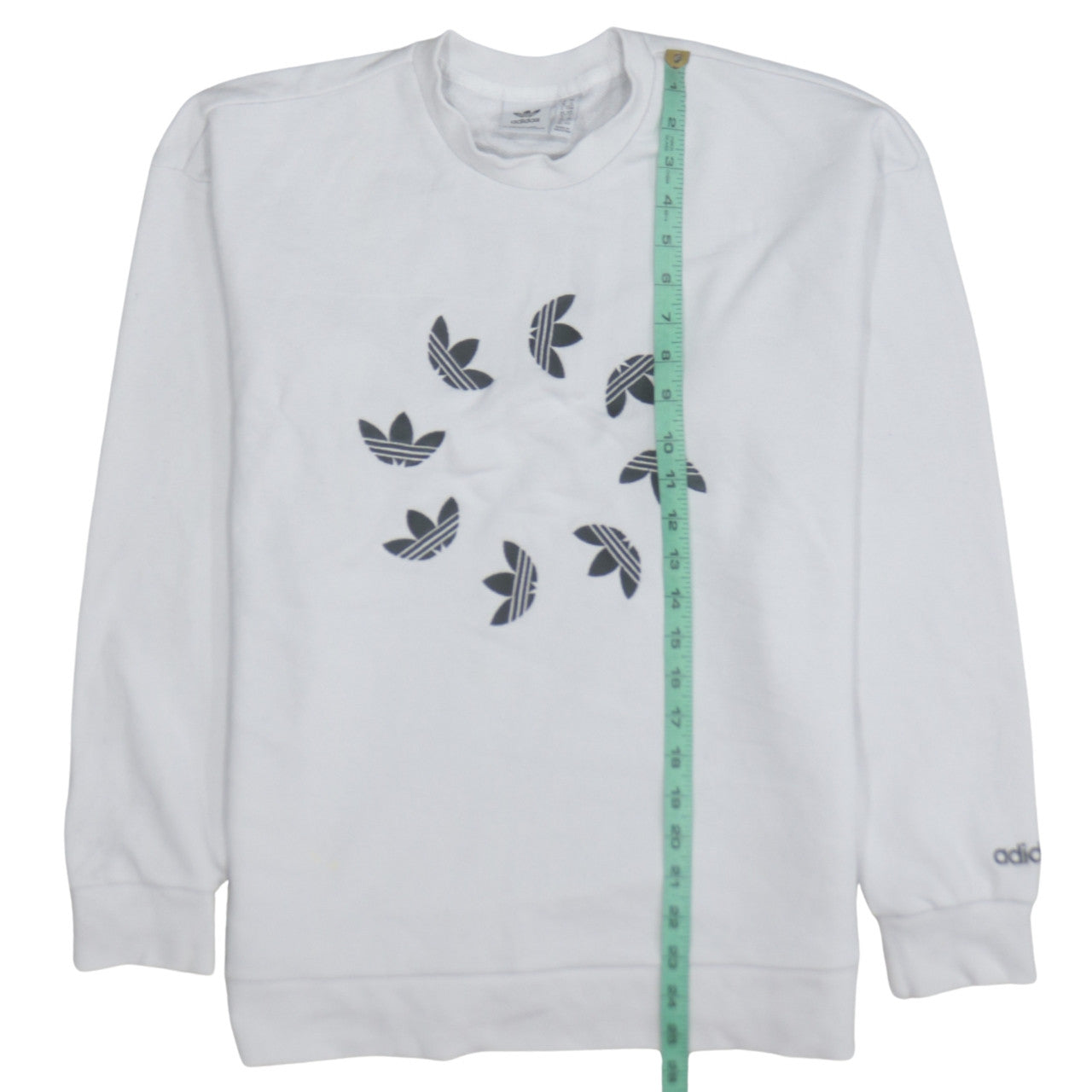 Adidas Womens White Crew Neck Pullover Sweatshirt Size 10 Cotton Blend