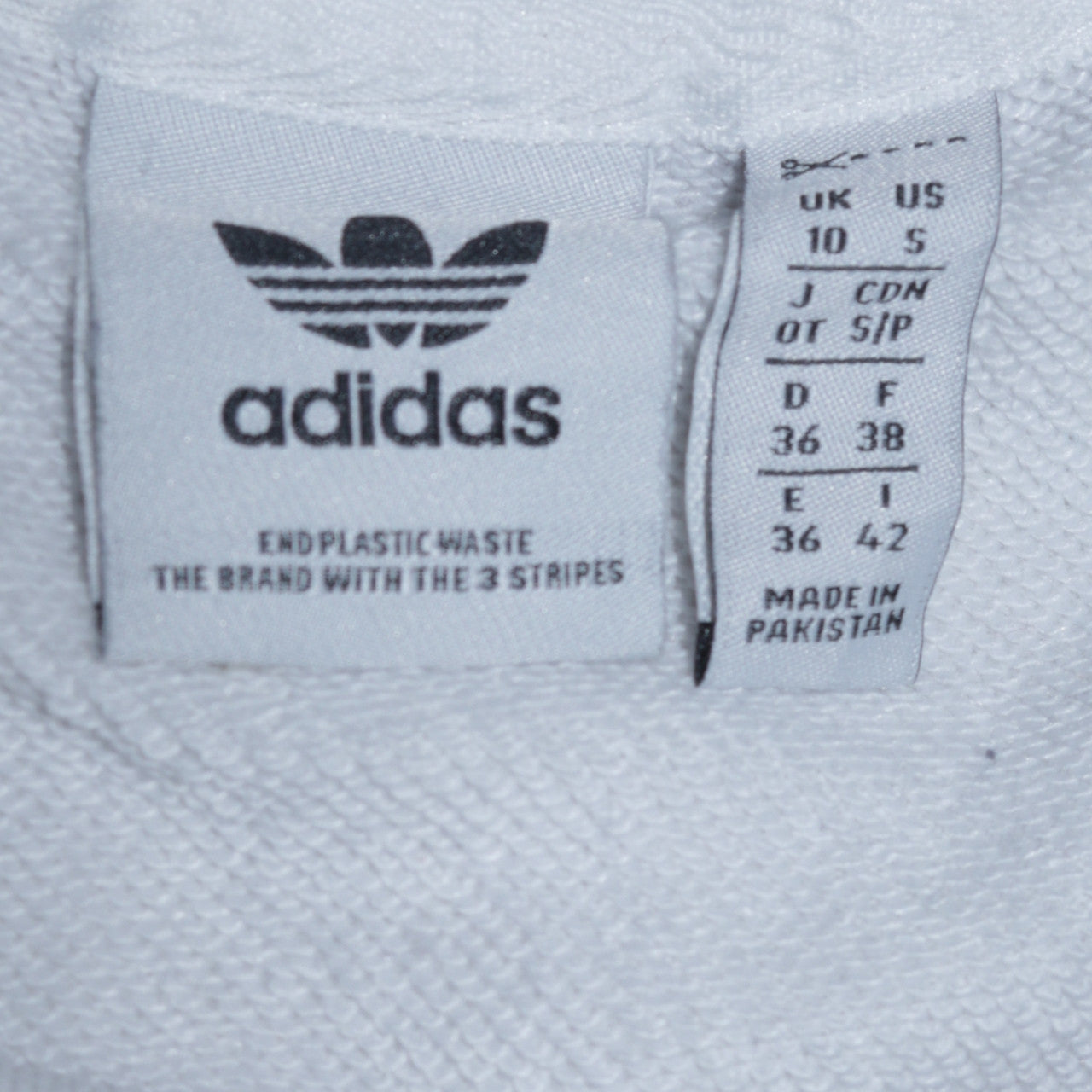 Adidas Womens White Crew Neck Pullover Sweatshirt Size 10 Cotton Blend