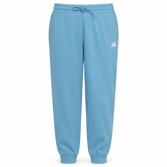adidas Women Blue Jogger Trousers M Cotton Blend Elastic Waist
