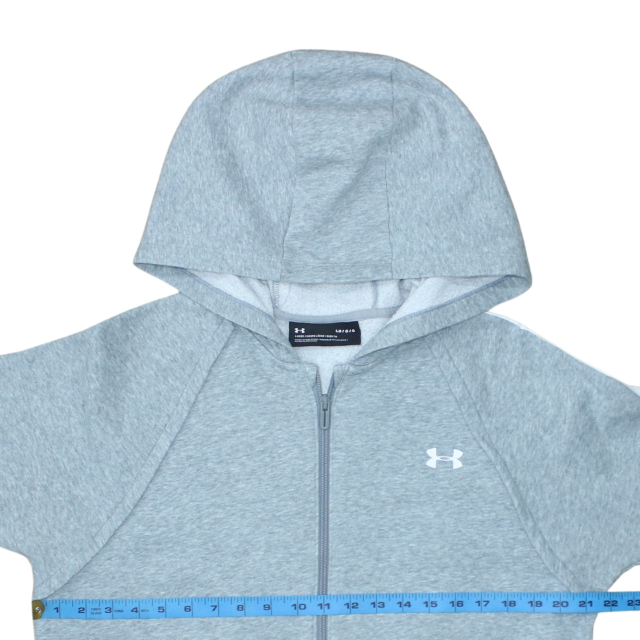 Under Armour Womens Grey Full Zip Hoodie Size L Loose Fit