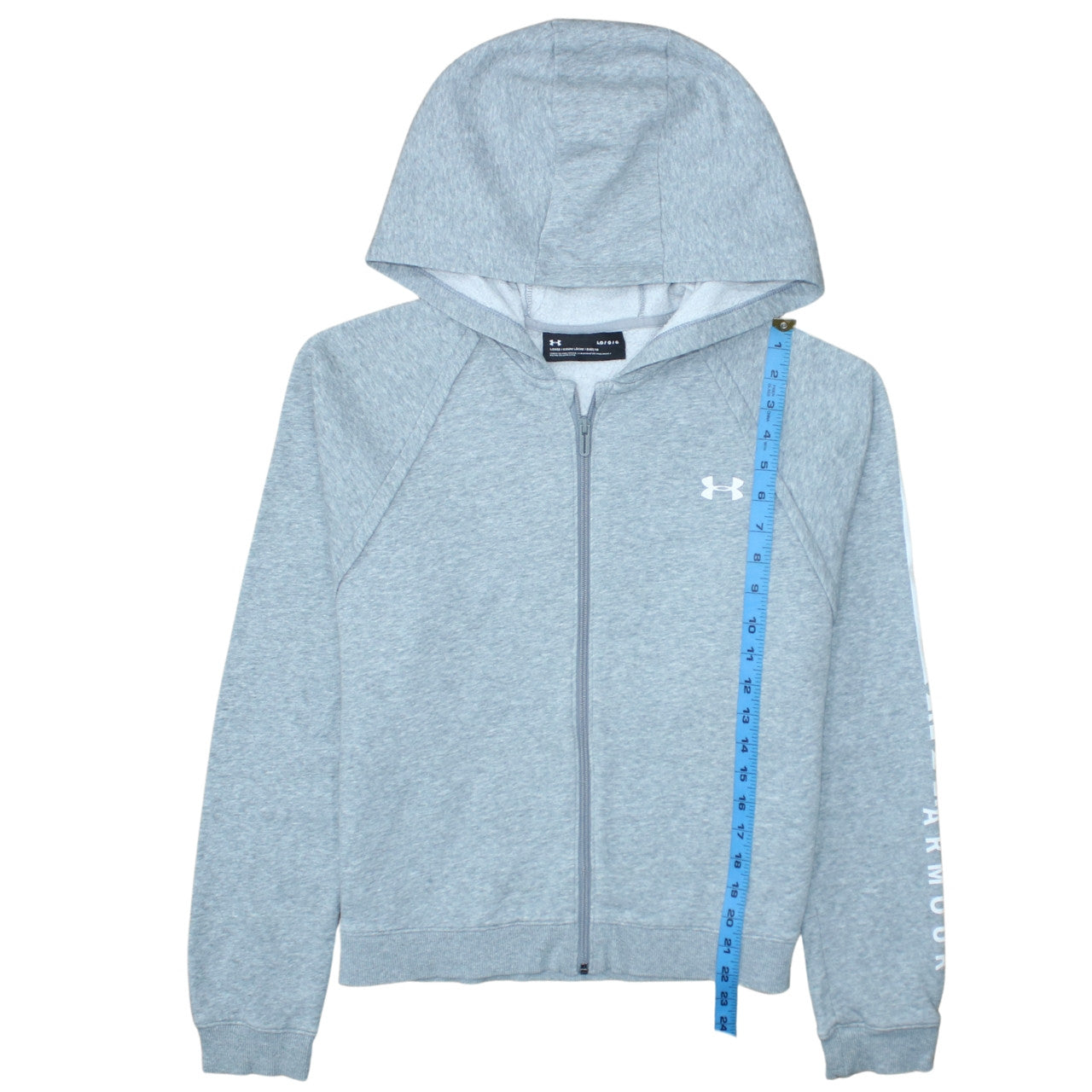 Under Armour Womens Grey Full Zip Hoodie Size L Loose Fit