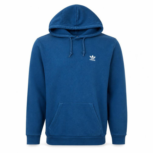 Adidas Men's Blue Pullover Hoodie S Regular Fit Logo Sportswear