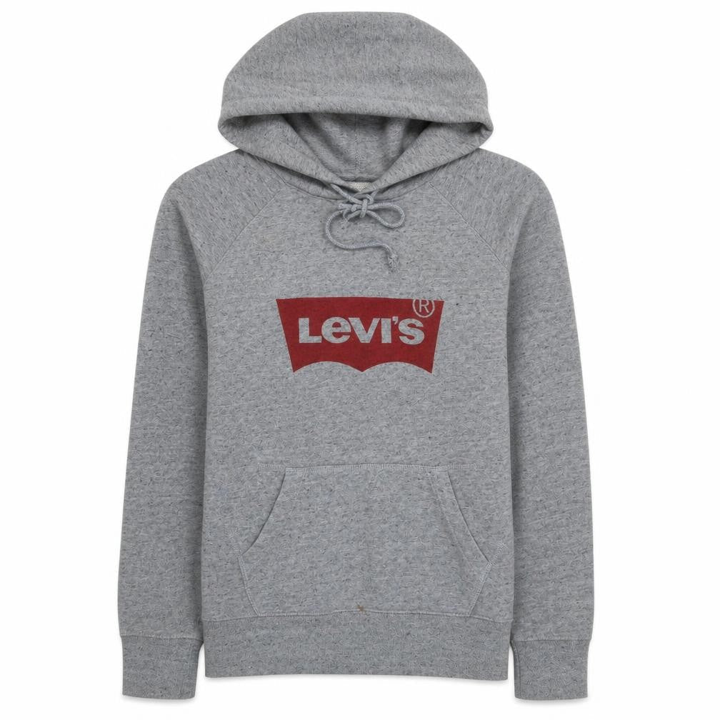 Levi's Women's Grey Pullover Hoodie XS Logo Print Cotton Blend