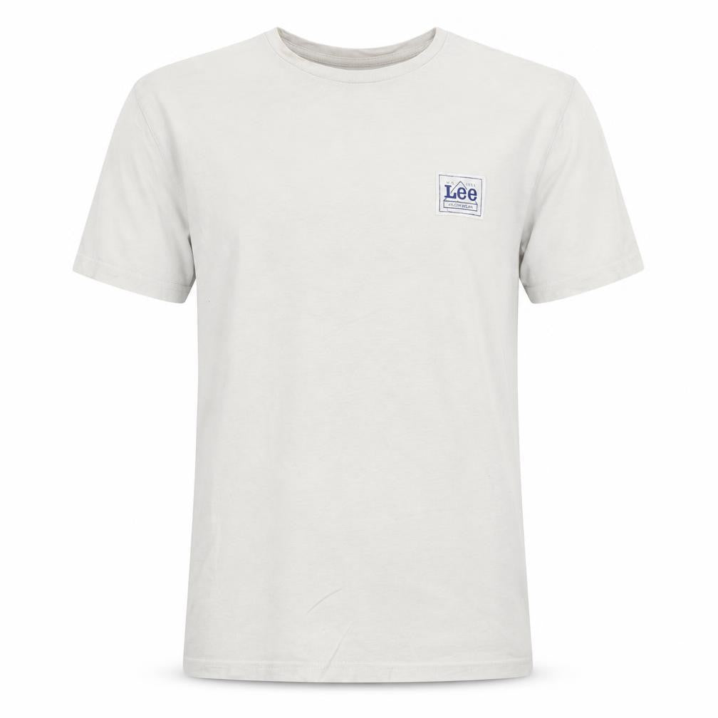Lee Men's White Regular Fit Crew Neck Logo T-Shirt Size S