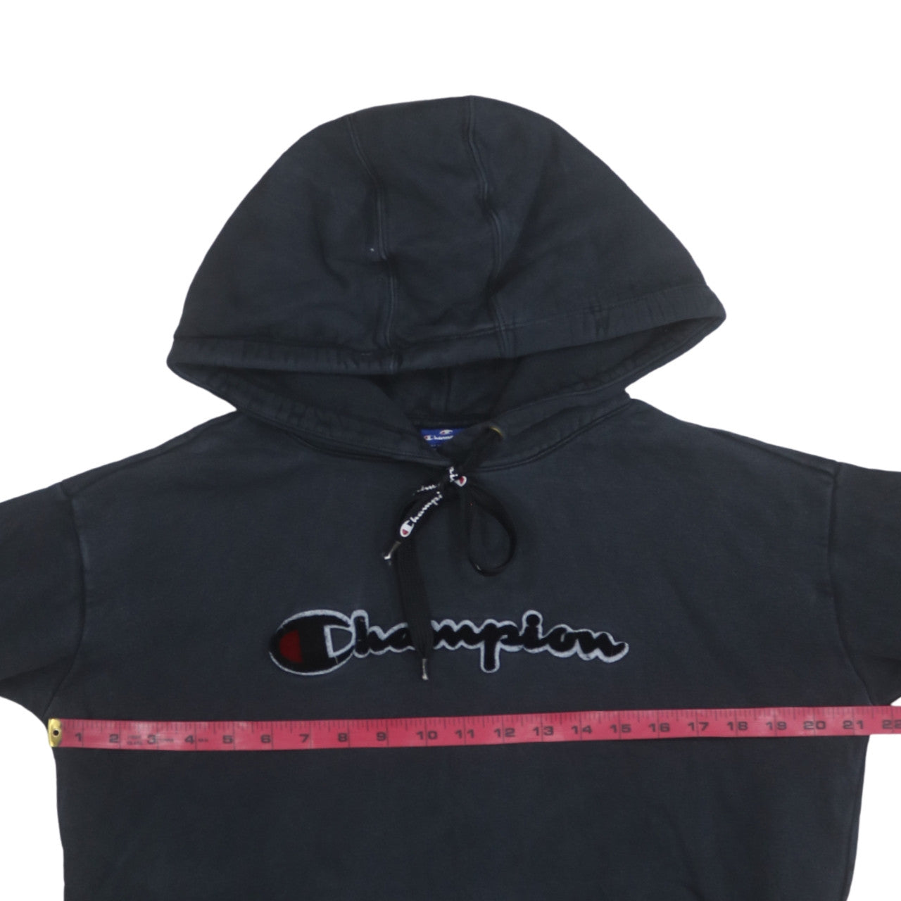 Champion Men's Black Medium Pullover Hoodie Embroidered Logo