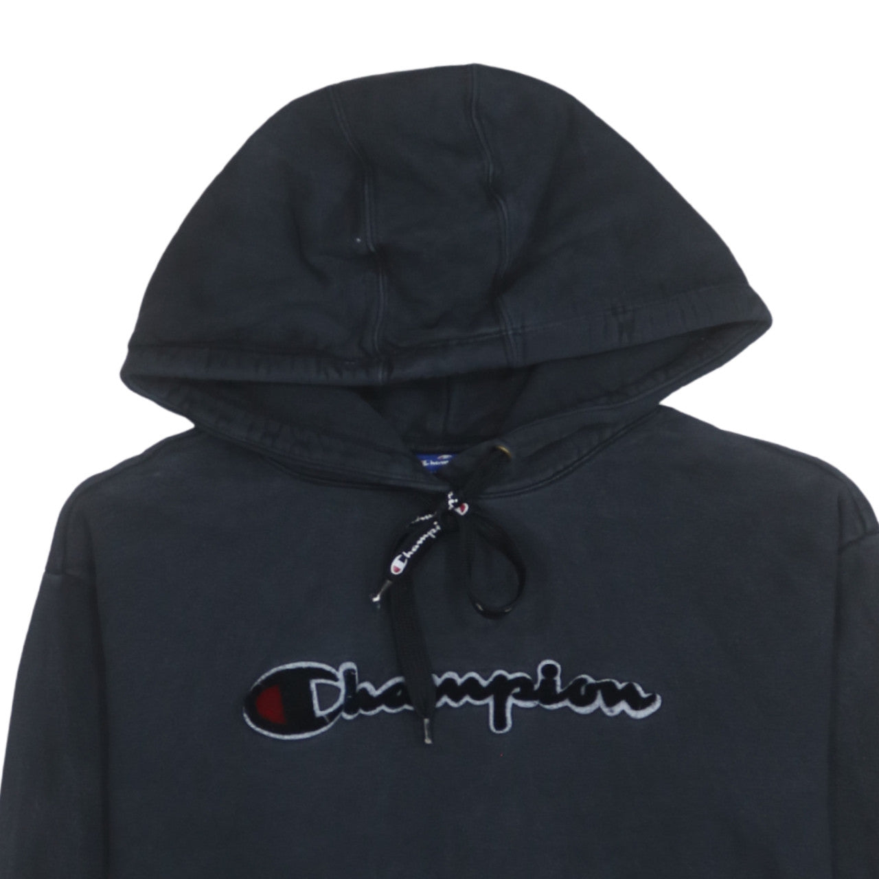 Champion Men's Black Medium Pullover Hoodie Embroidered Logo