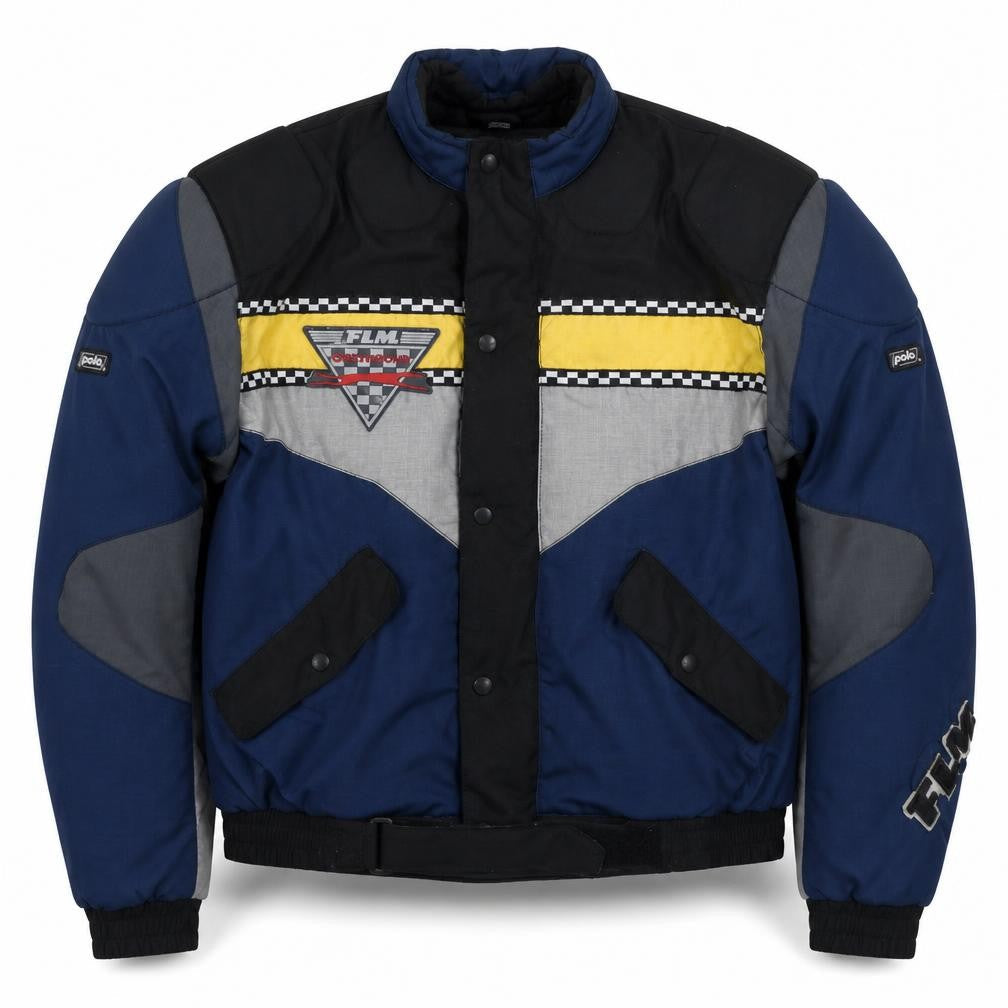 FLM Mens Blue 2XL Motorcycle Jacket Waterproof Padded