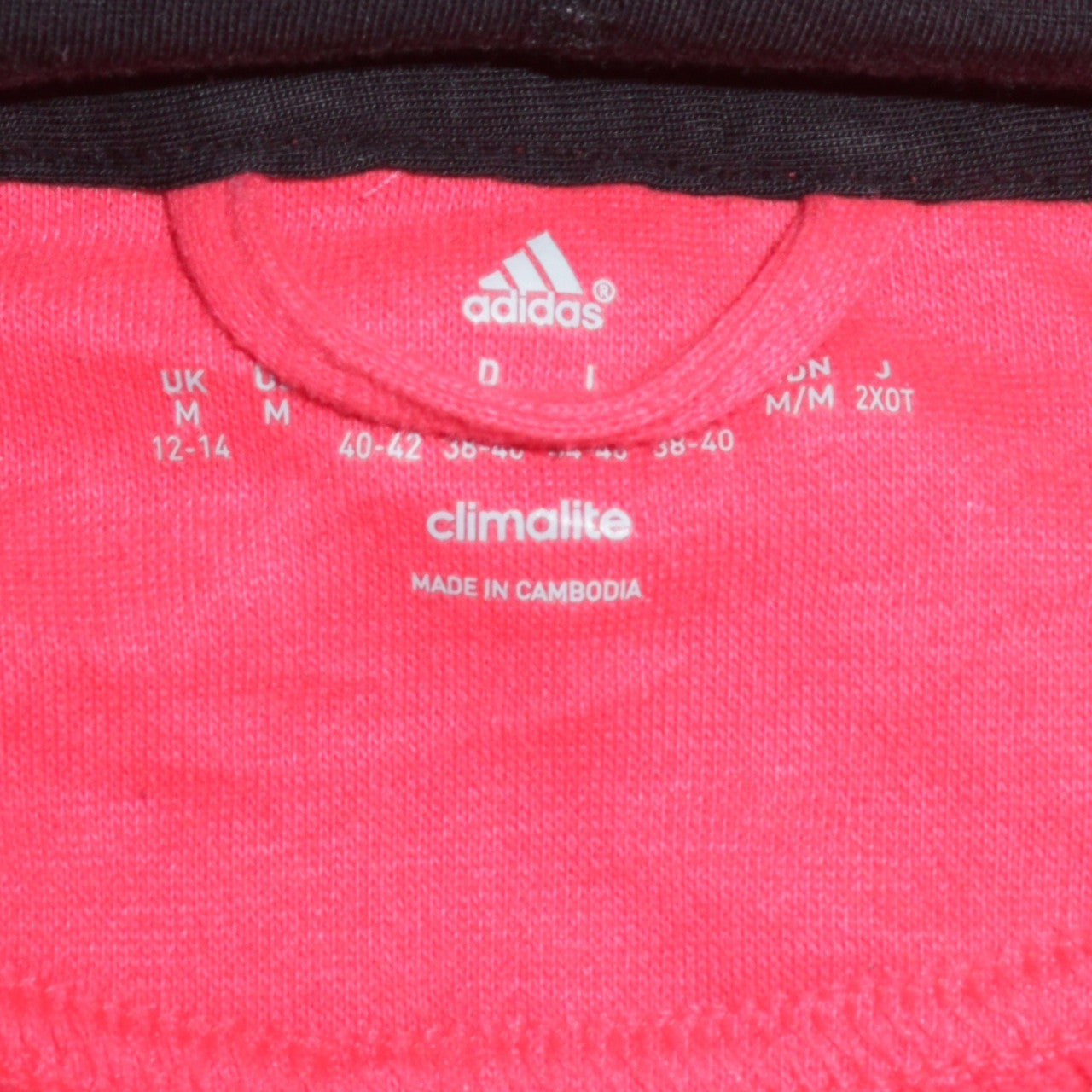Adidas Womens Red Full Zip Hooded Sweatshirt UK 12-14 Climalite