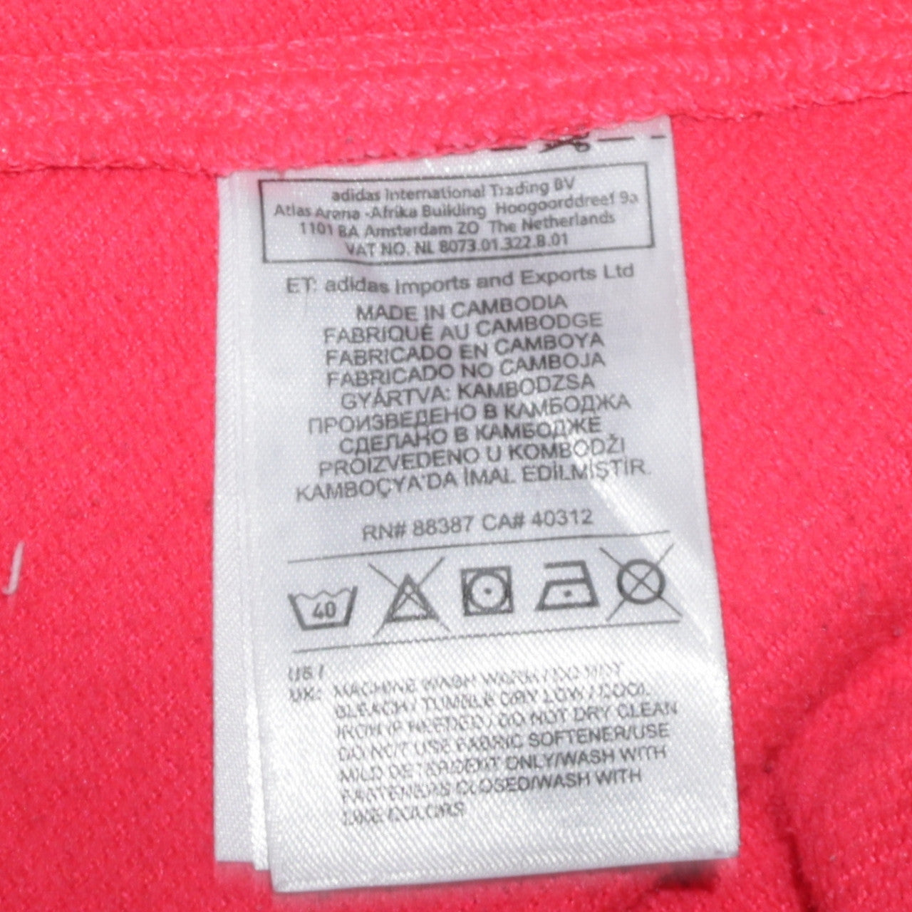 Adidas Womens Red Full Zip Hooded Sweatshirt UK 12-14 Climalite
