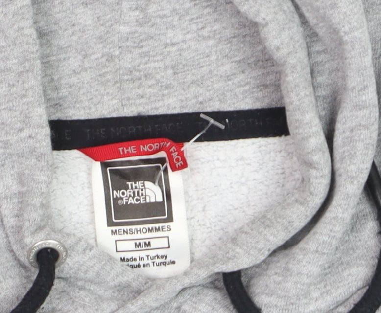The North Face Men's Grey Pullover Hoodie M Regular Fit Logo Design