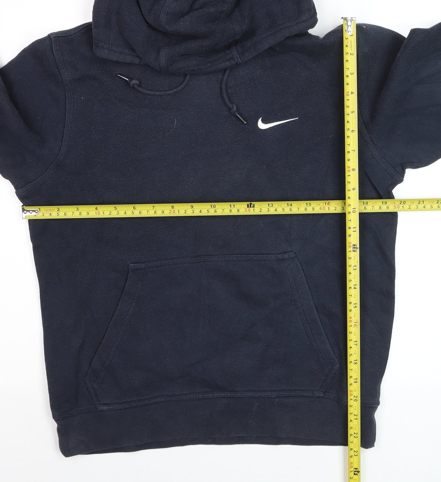 Nike Boys Navy Blue Pullover Hoodie Small Cotton Blend Long Sleeve