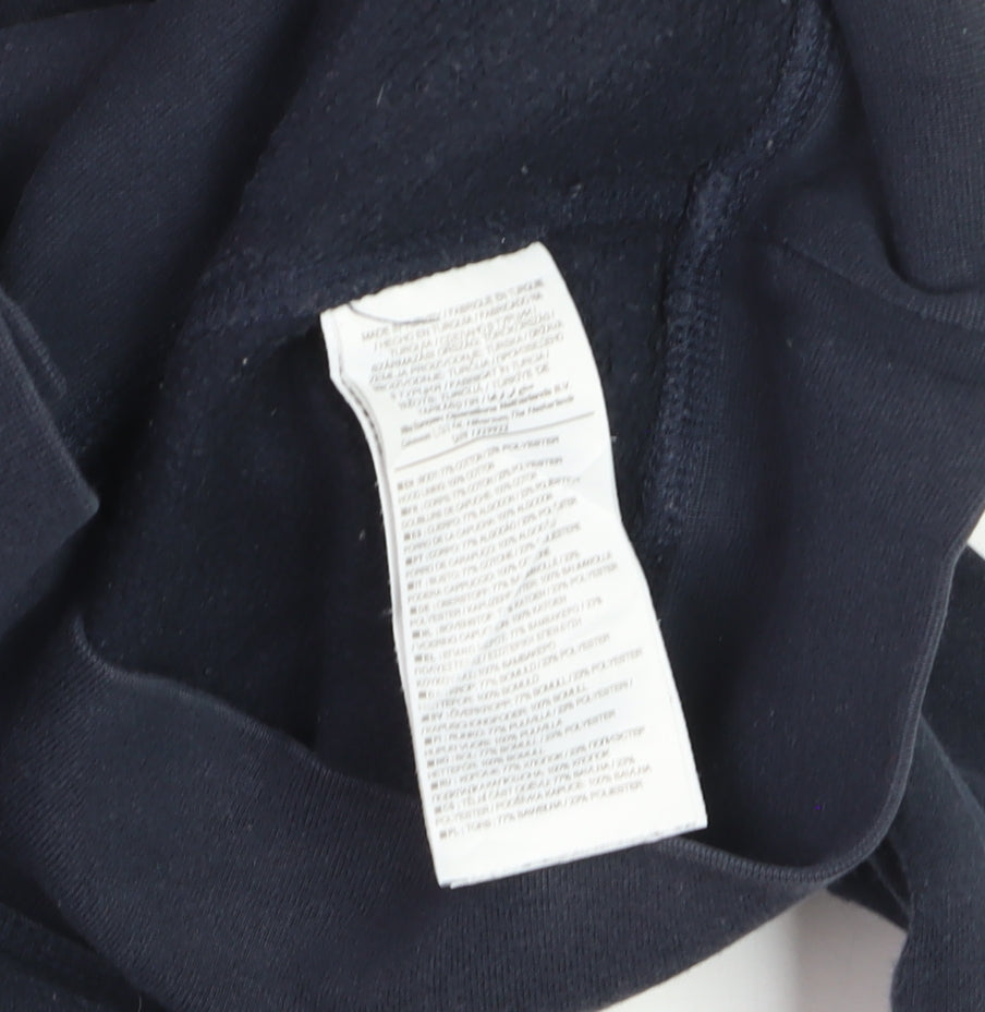 Nike Boys Navy Blue Pullover Hoodie Small Cotton Blend Long Sleeve