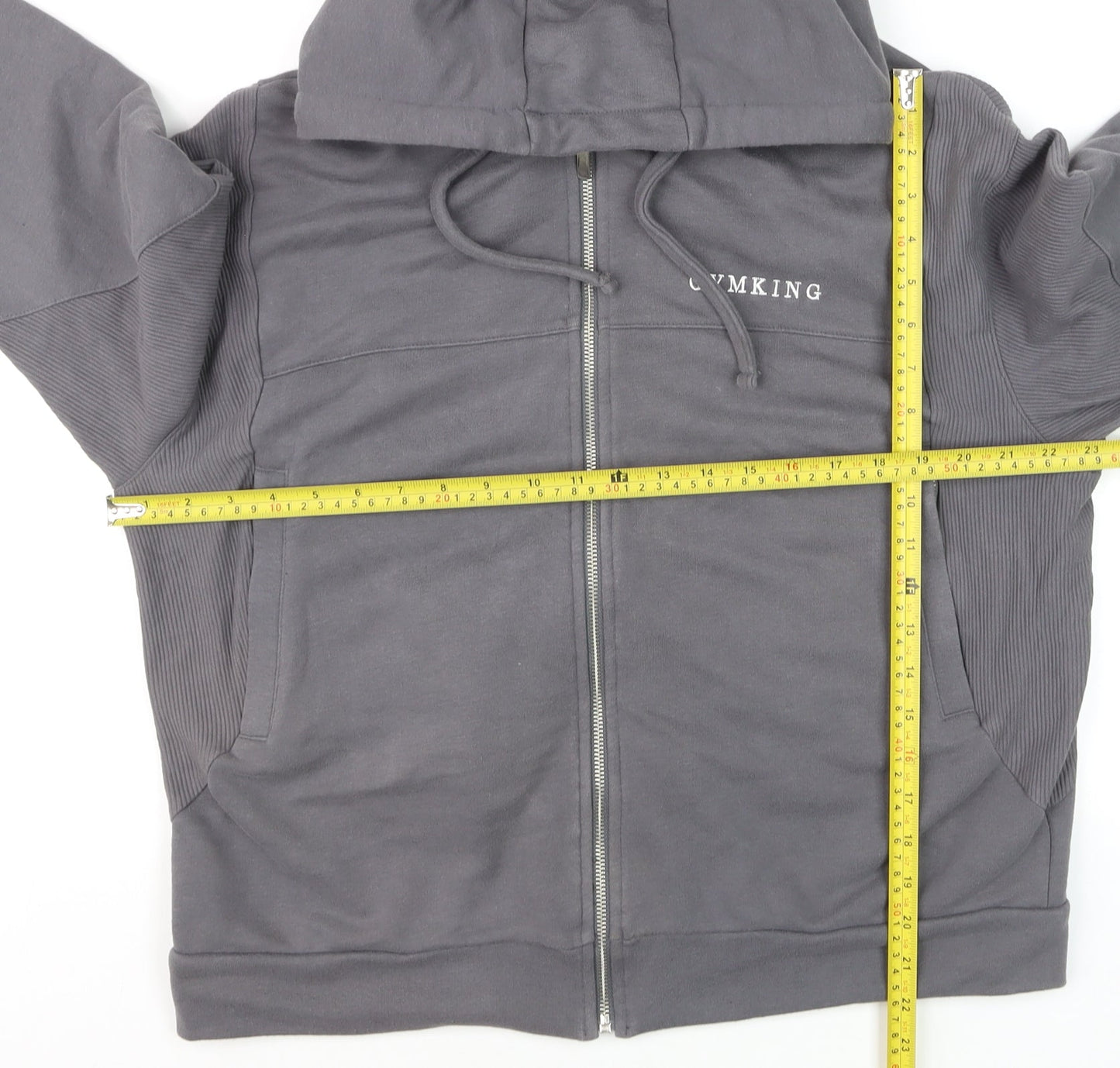 Gym King Women's Grey Full Zip Hoodie Size 8 Cotton Blend Casual