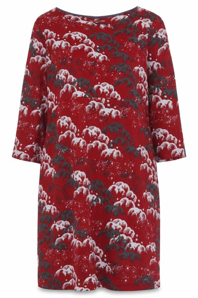White Stuff Women Red Animal Print Shift Dress Size 12