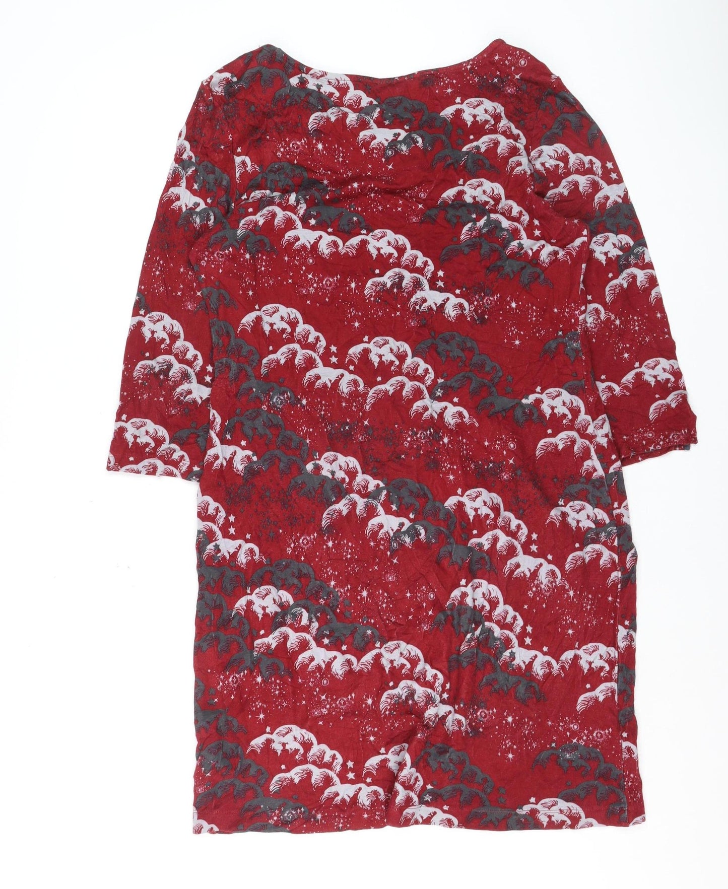 White Stuff Women Red Animal Print Shift Dress Size 12