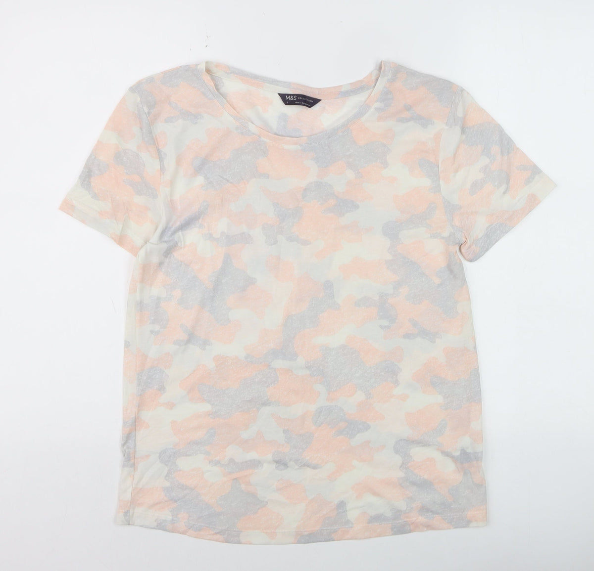 Marks & Spencer Womens Multicoloured Camouflage T-Shirt Size 6