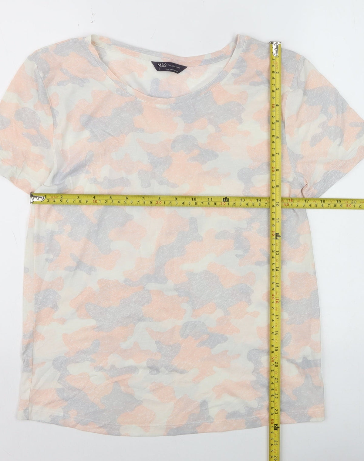 Marks & Spencer Womens Multicoloured Camouflage T-Shirt Size 6