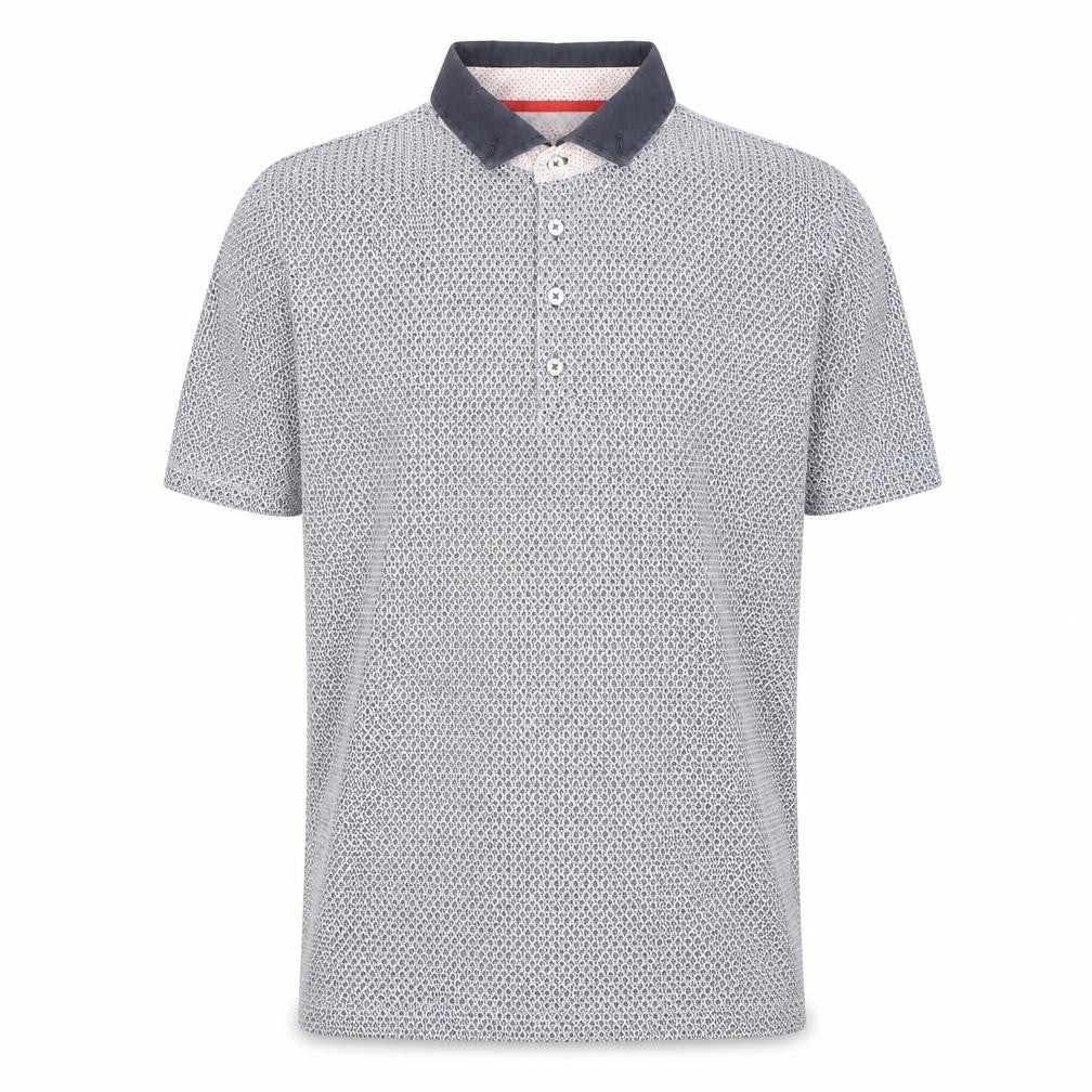 Jiggler Lord Berlue Men's Blue Geometric Pattern Polo Shirt XL