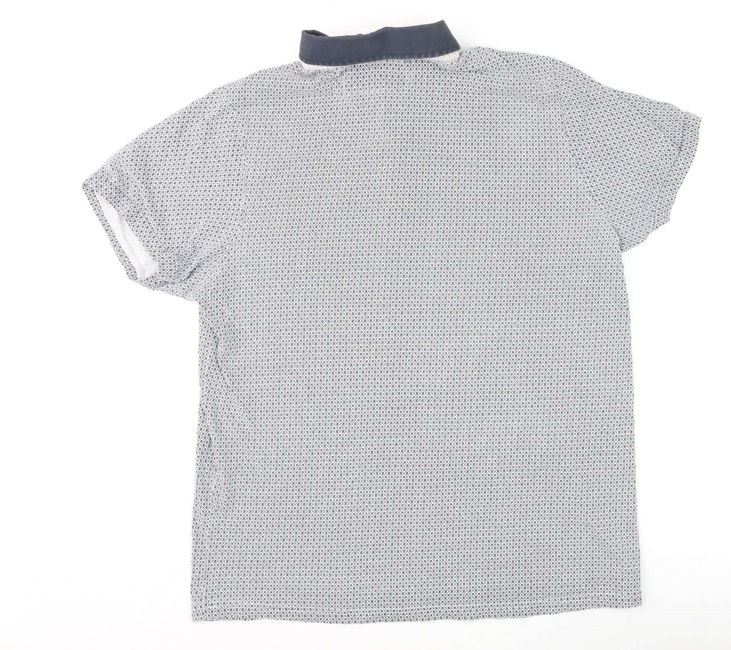 Jiggler Lord Berlue Men's Blue Geometric Pattern Polo Shirt XL