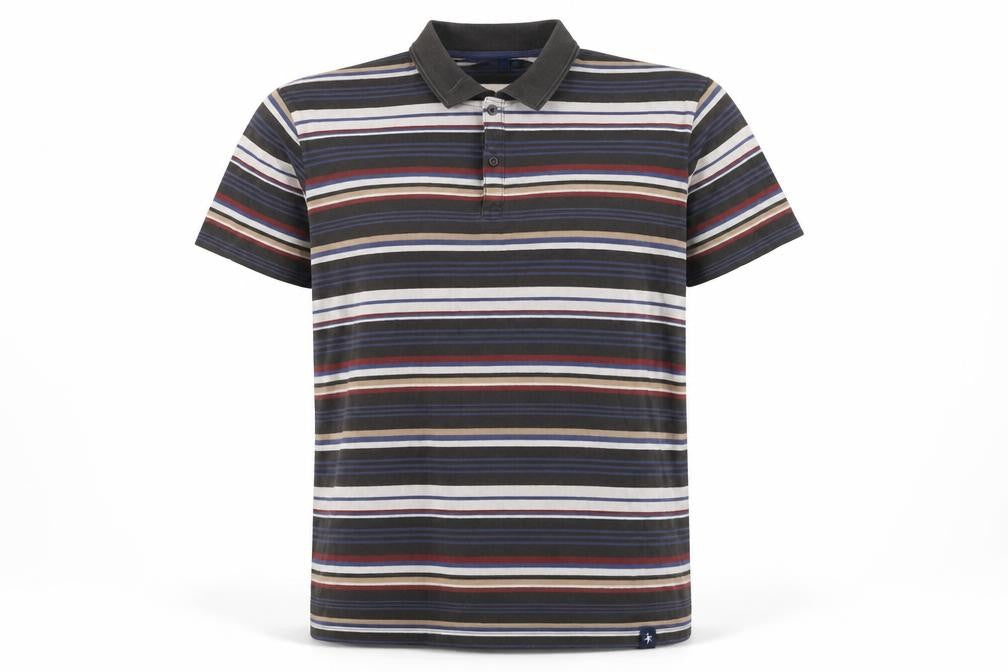 Cotton Traders Men's Dark Olive XL Striped Short Sleeve Polo Shirt