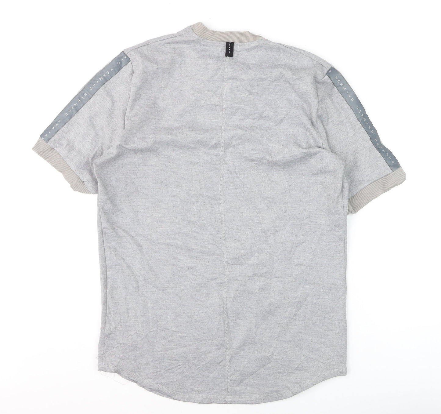 Hermano Men's Grey Short Sleeve Crew Neck T-Shirt Size L
