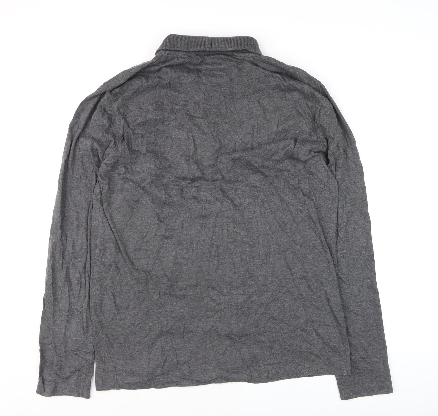 Lambretta Men’s Grey Long Sleeve Polo Shirt XL Cotton Blend