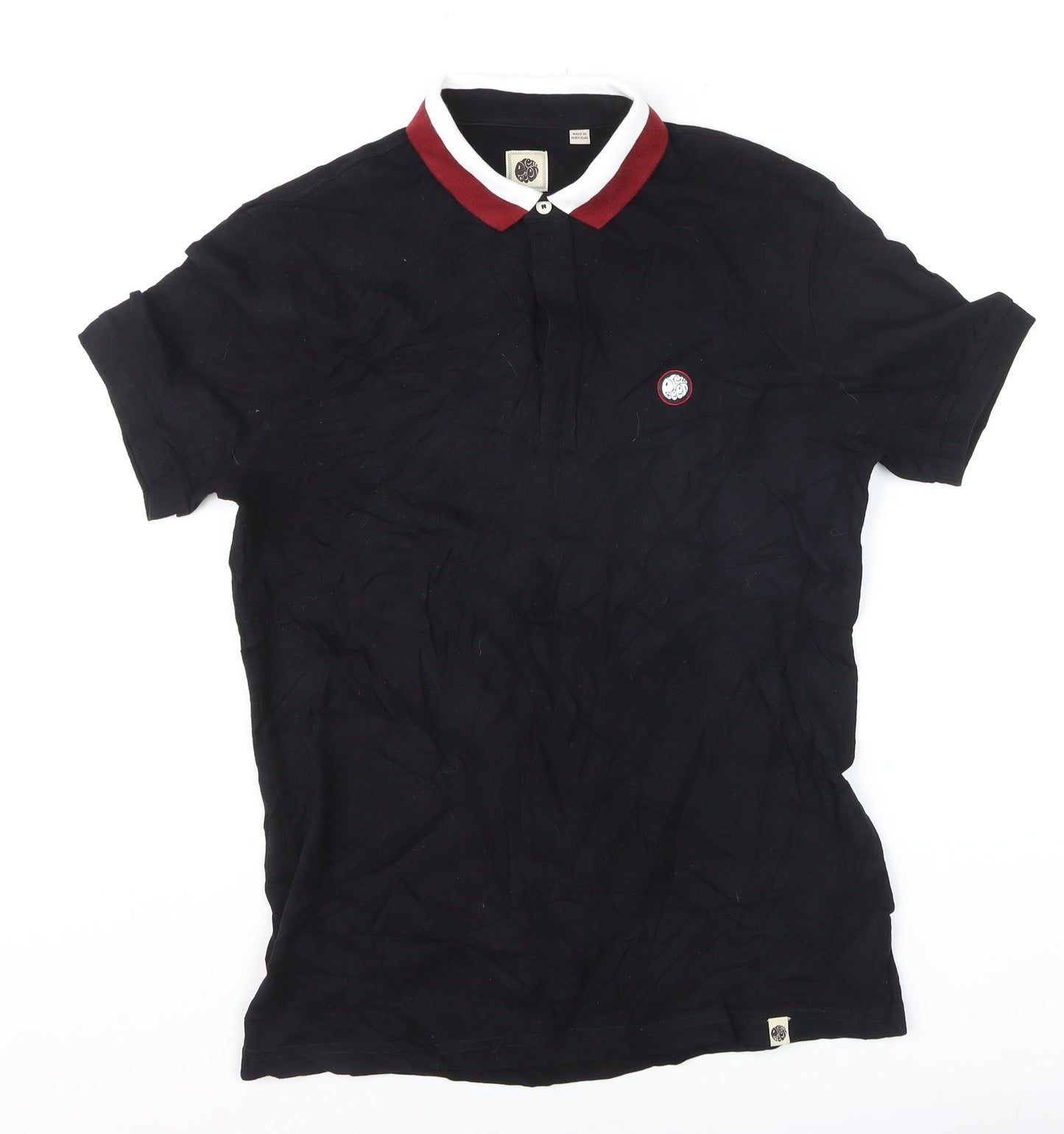 Pretty Green Men's Black Slim Fit Polo Shirt Size M Cotton