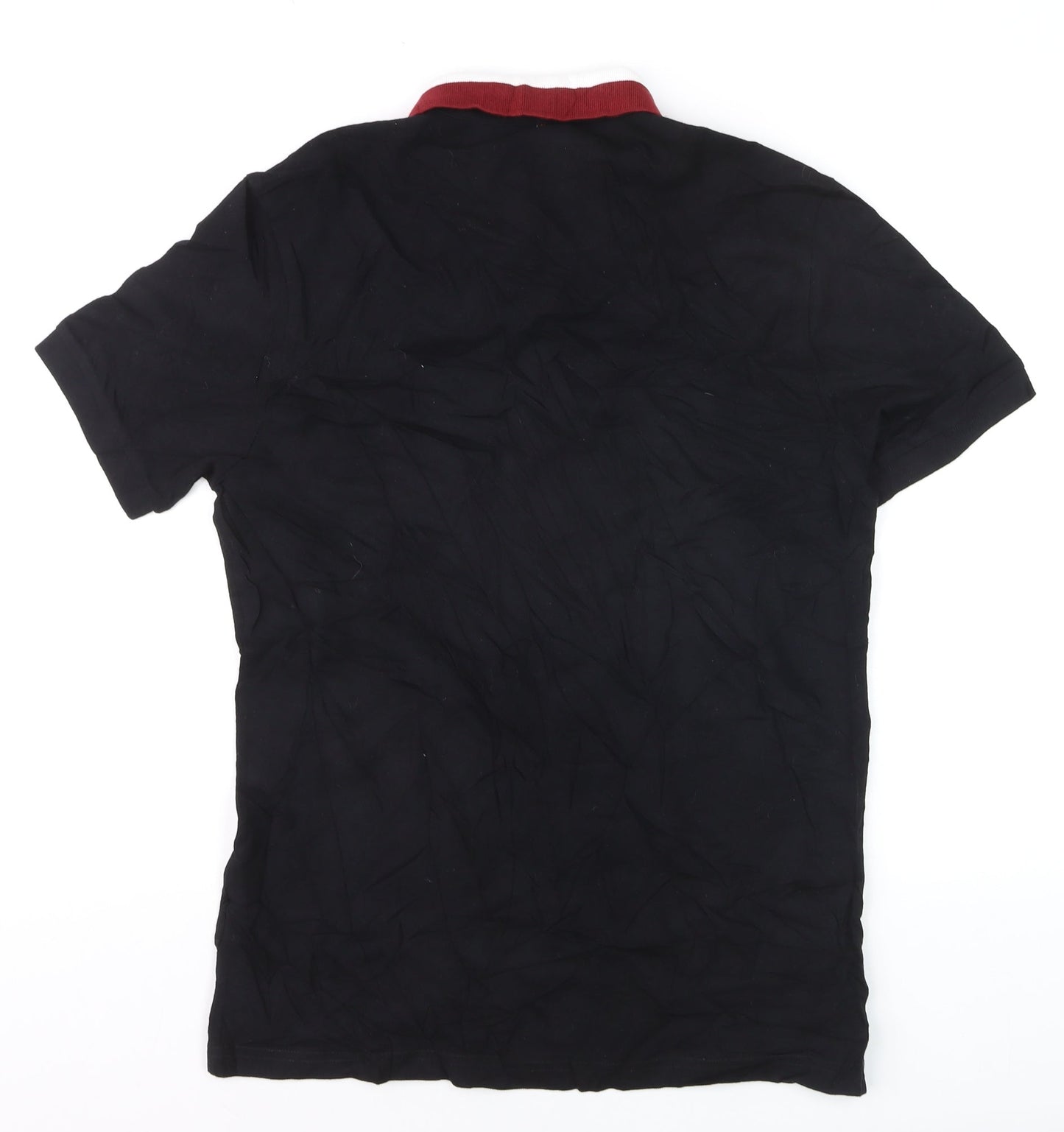 Pretty Green Men's Black Slim Fit Polo Shirt Size M Cotton