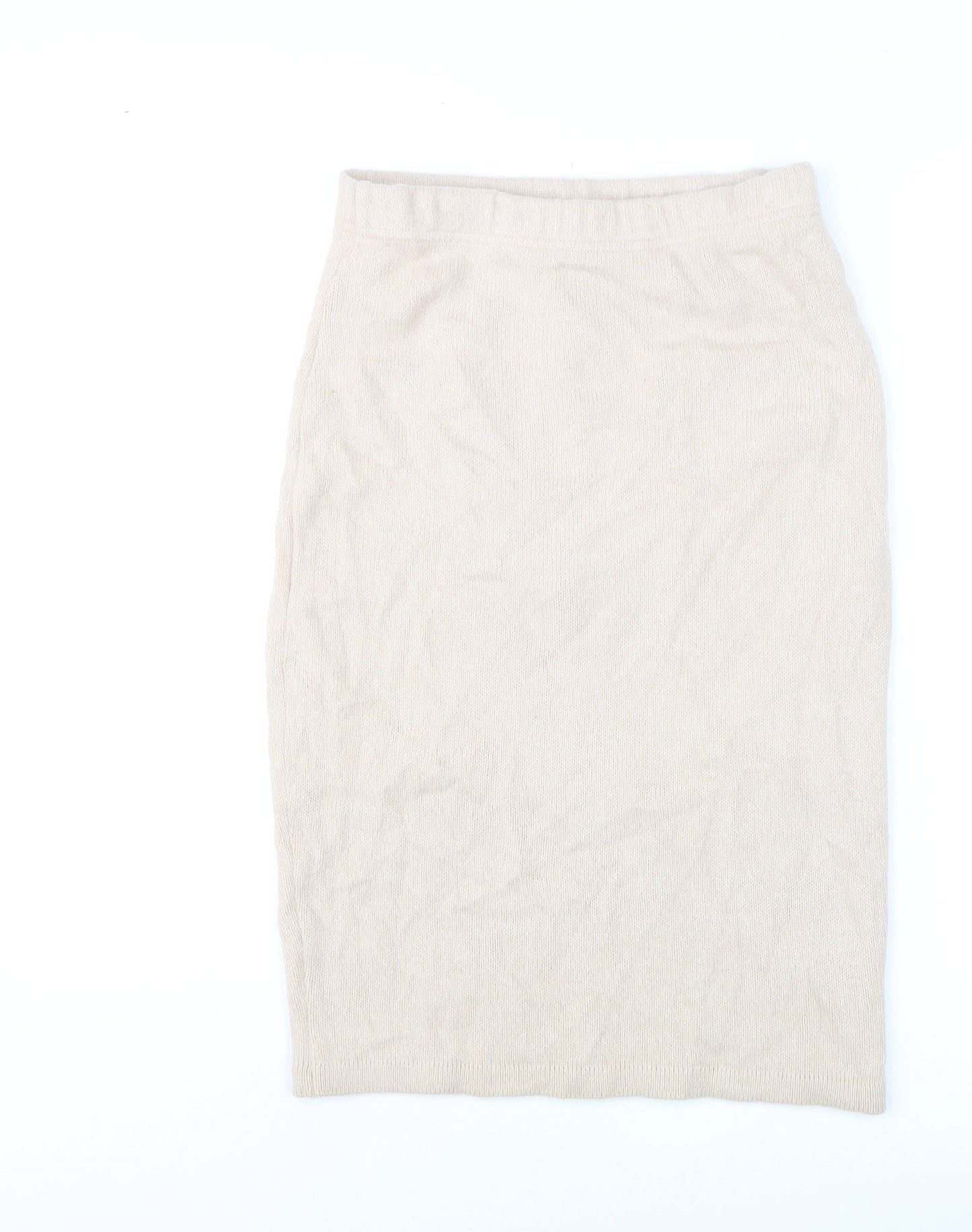 Raggio di Luna Women Beige Wool Angora Knit Pencil Skirt M