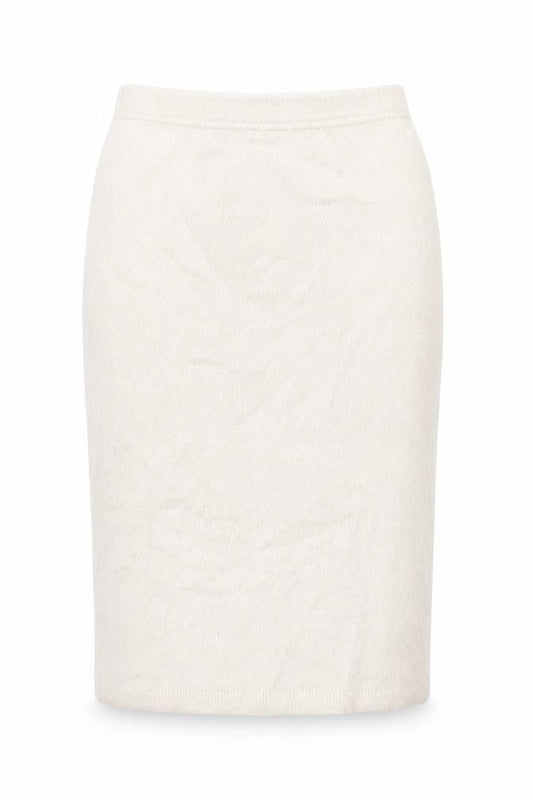 Raggio di Luna Women Beige Wool Angora Knit Pencil Skirt M