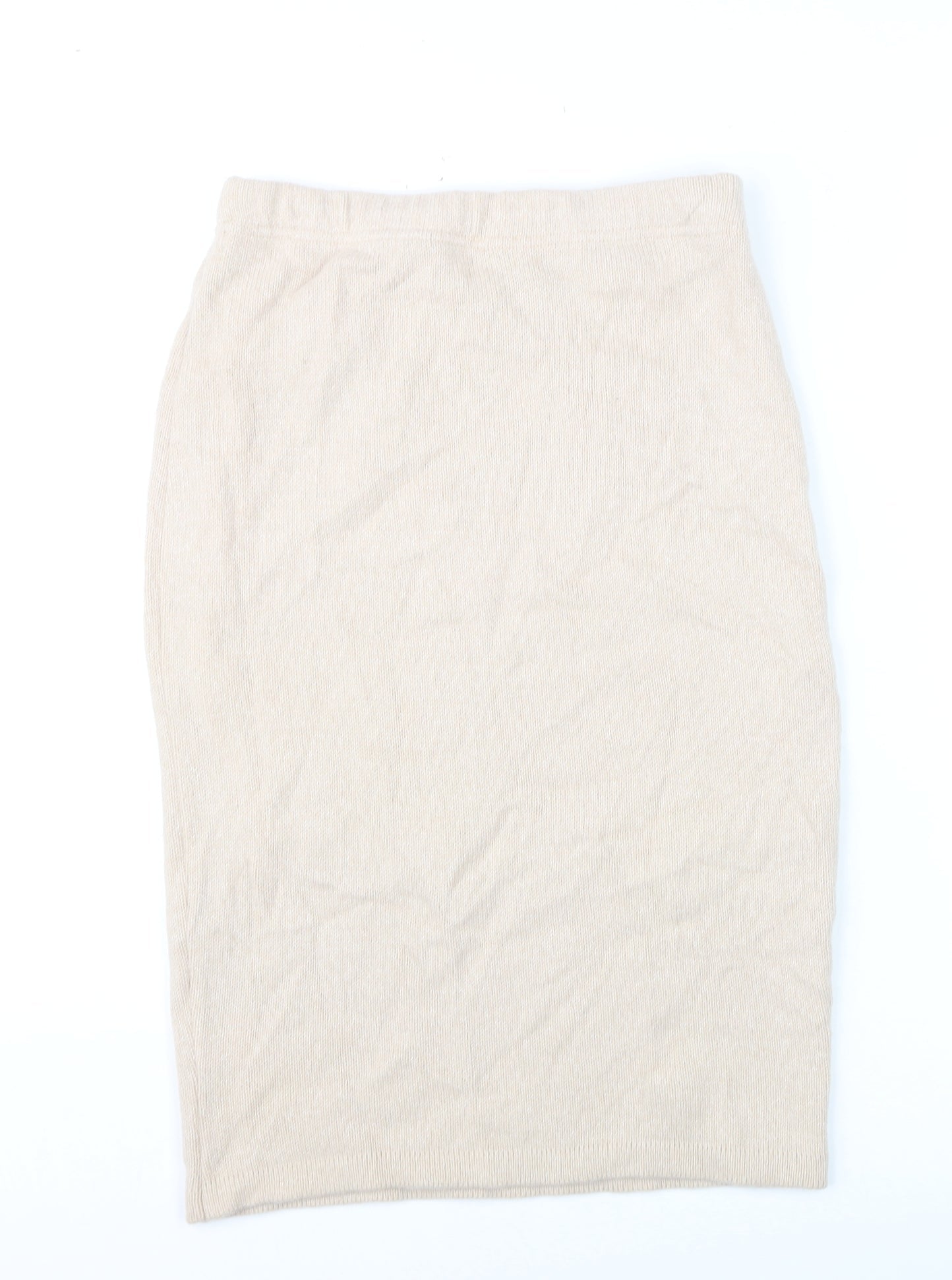 Raggio di Luna Women Beige Wool Angora Knit Pencil Skirt M