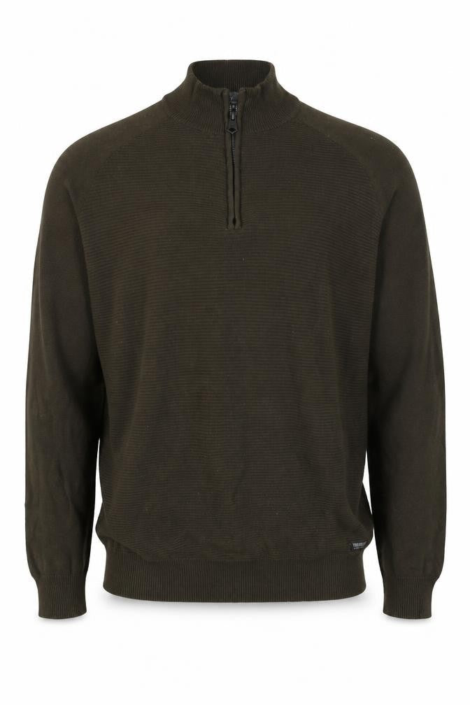 Threadbare Men's Green 1/4 Zip Cotton Jumper Size M