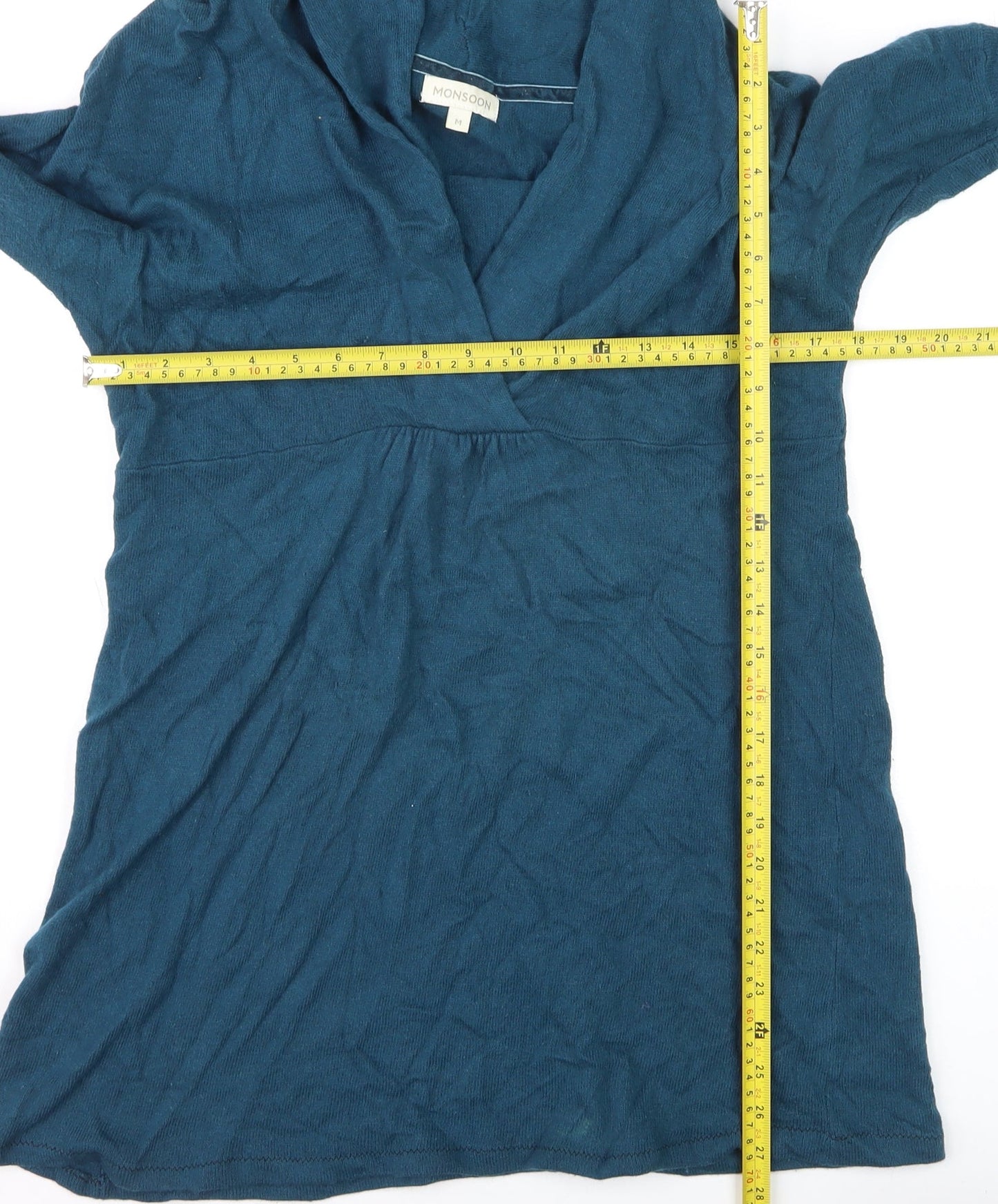 Monsoon Women’s Blue Cowl Neck Knit Tunic Jumper Size M
